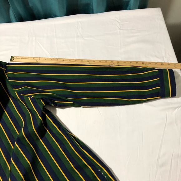 Polo Ralph Lauren mens XL classic fit green blue gold striped Oxford button up - Picture 7 of 10